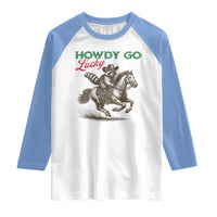 Howdy Go Lucky Raglan Shirt Cowboy Raccoon St Patrick's Day