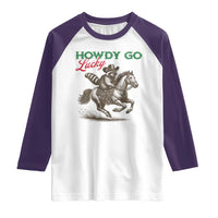 Howdy Go Lucky Raglan Shirt Cowboy Raccoon St Patrick's Day