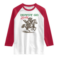 Howdy Go Lucky Raglan Shirt Cowboy Raccoon St Patrick's Day