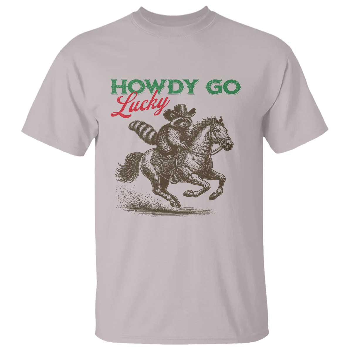 Howdy Go Lucky T Shirt Cowboy Raccoon St Patrick's Day