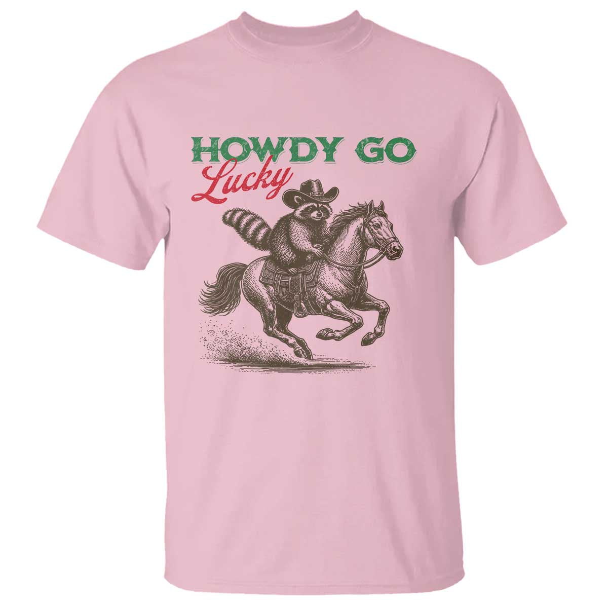 Howdy Go Lucky T Shirt Cowboy Raccoon St Patrick's Day