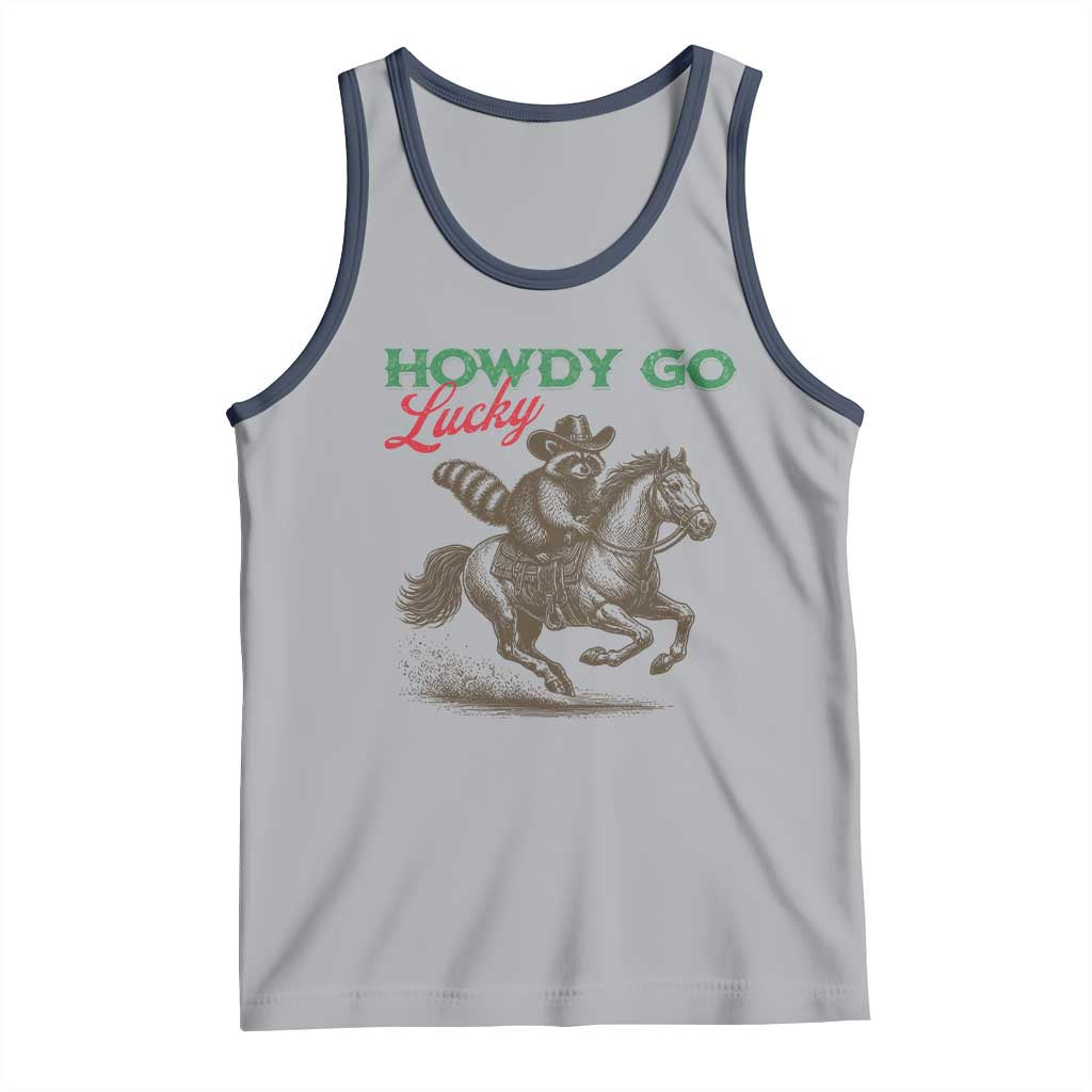 Howdy Go Lucky Tank Top Cowboy Raccoon St Patrick's Day