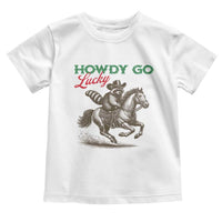 Howdy Go Lucky Toddler T Shirt Cowboy Raccoon St Patrick's Day