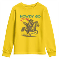 Howdy Go Lucky Youth Sweatshirt Cowboy Raccoon St Patrick's Day