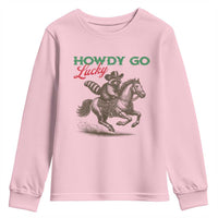 Howdy Go Lucky Youth Sweatshirt Cowboy Raccoon St Patrick's Day
