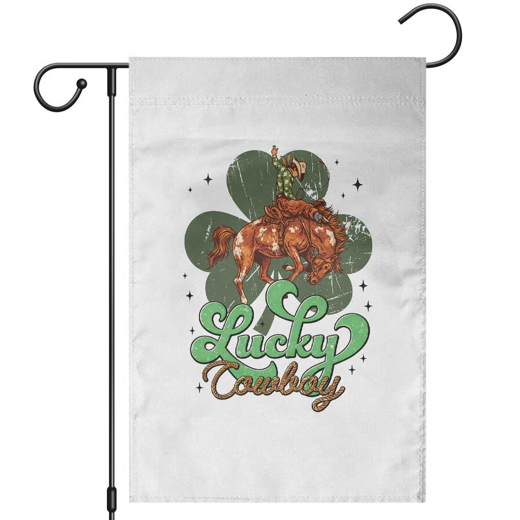 Lucky Cowboy Western Garden Flag Funny St Patrick's Day