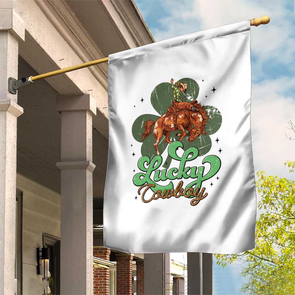 Lucky Cowboy Western Garden Flag Funny St Patrick's Day
