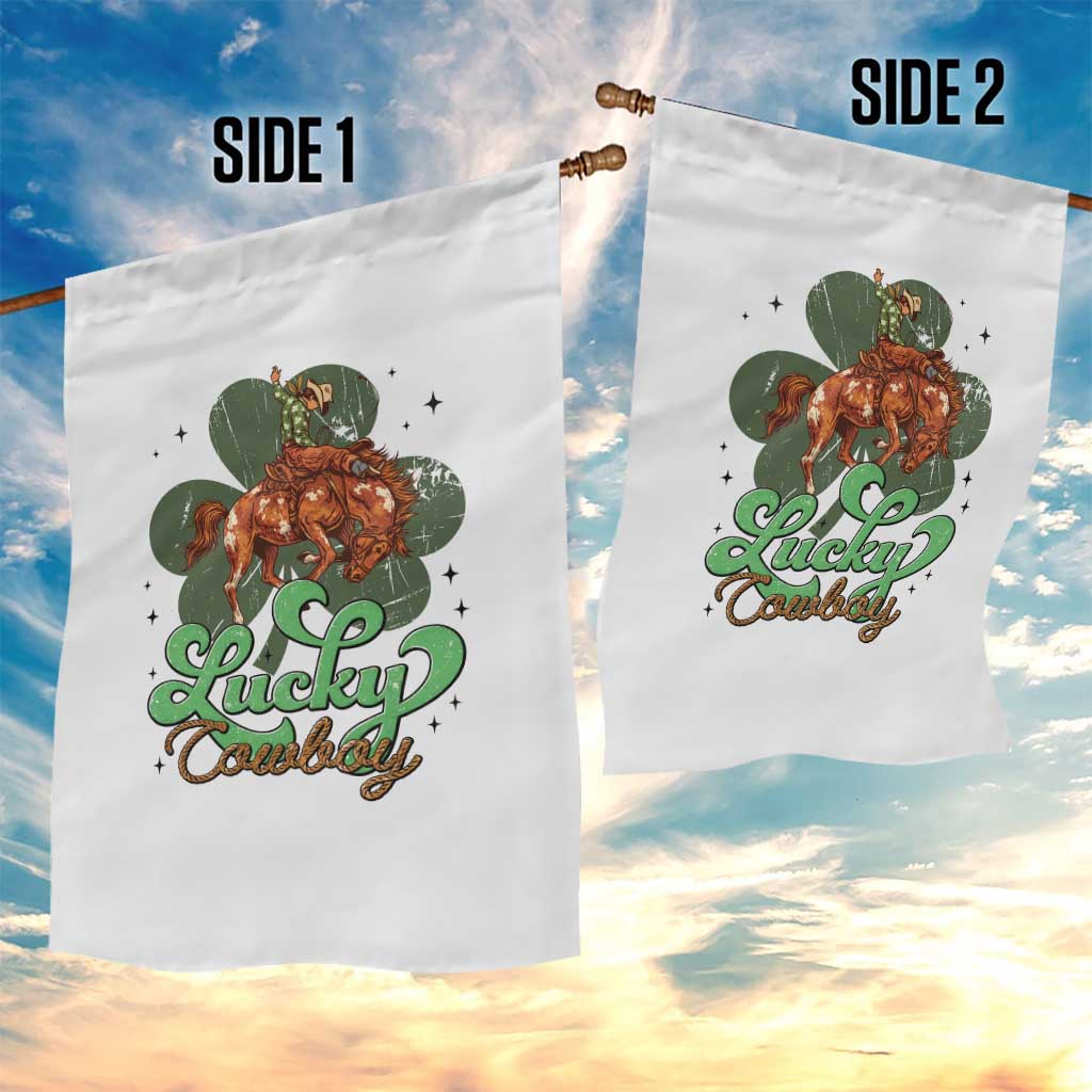 Lucky Cowboy Western Garden Flag Funny St Patrick's Day