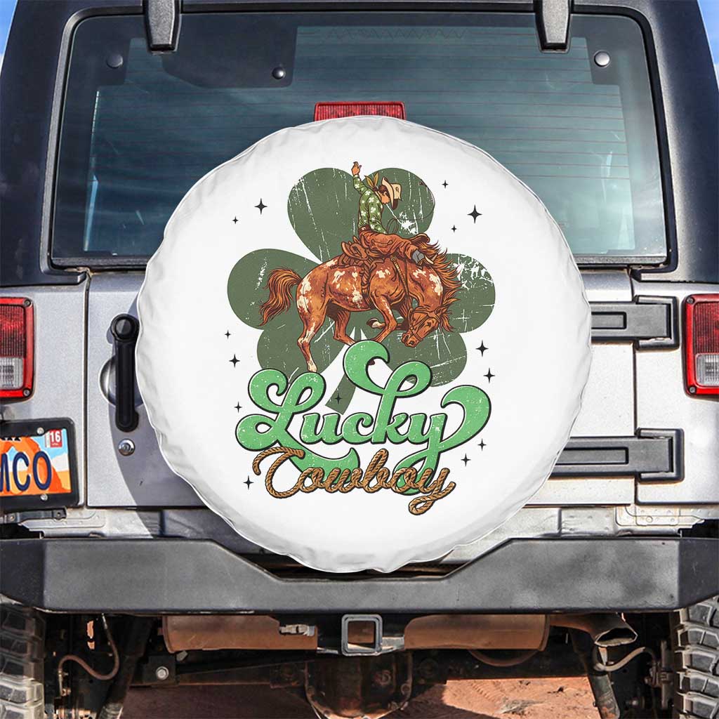 Lucky Cowboy Western Spare Tire Cover Funny St Patrick's Day