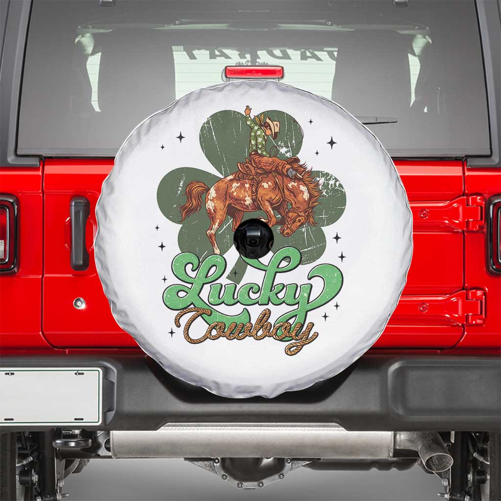 Lucky Cowboy Western Spare Tire Cover Funny St Patrick's Day