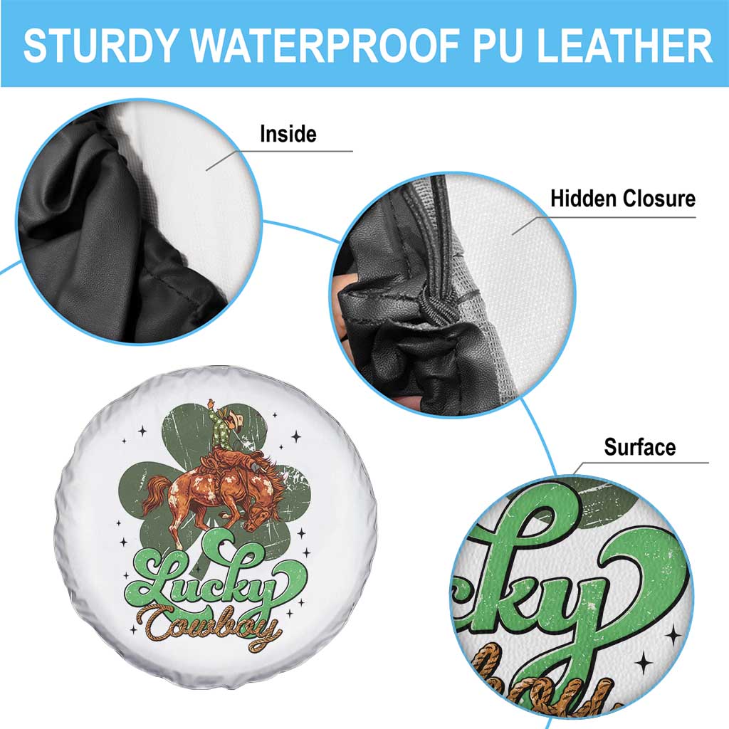 Lucky Cowboy Western Spare Tire Cover Funny St Patrick's Day