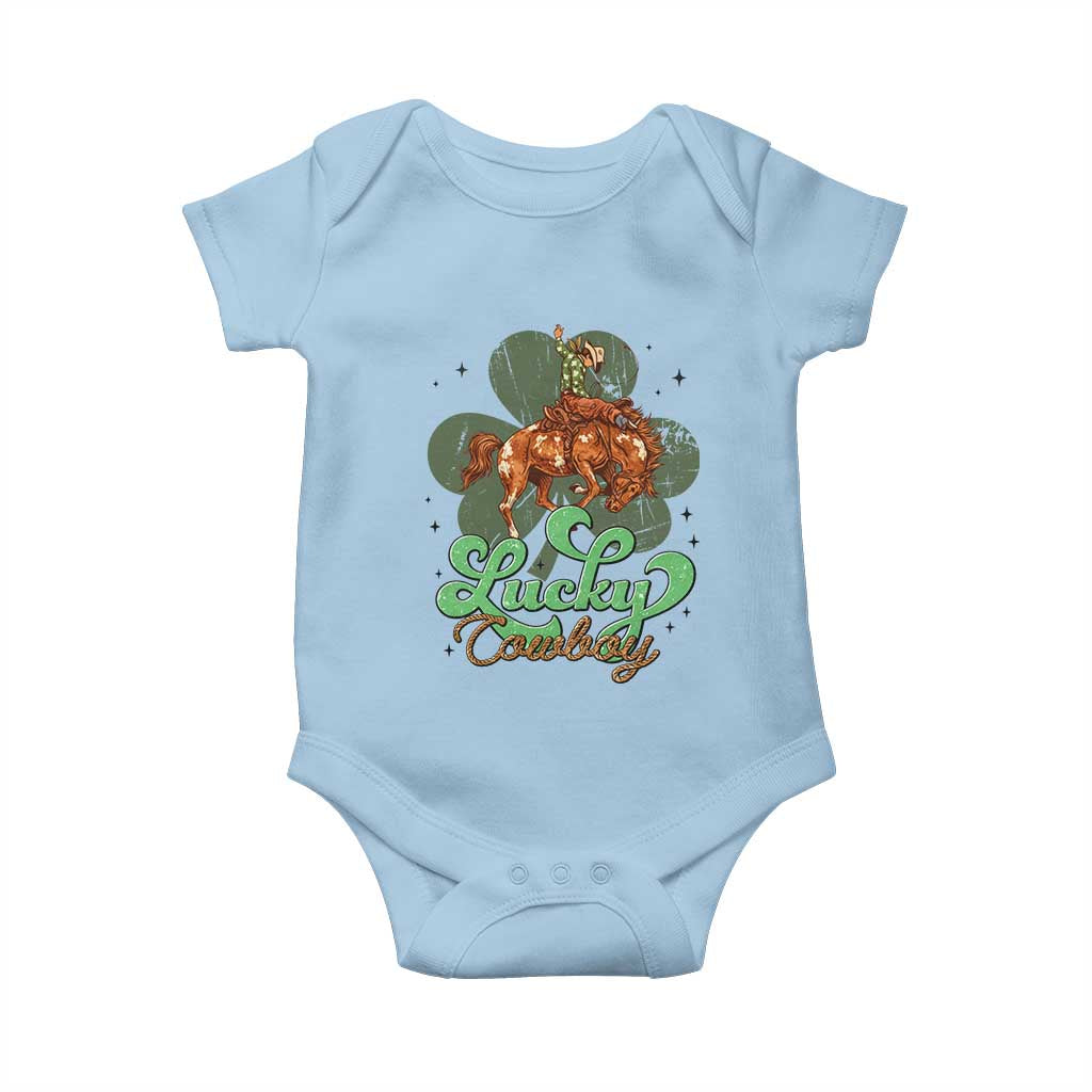 Lucky Cowboy Western Baby Onesie Funny St Patrick's Day