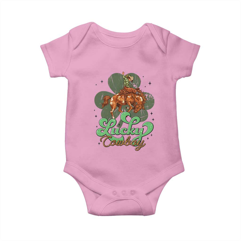 Lucky Cowboy Western Baby Onesie Funny St Patrick's Day