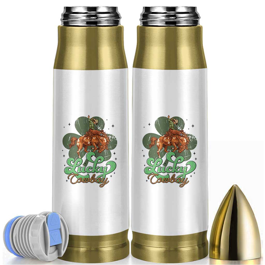 Lucky Cowboy Western Bullet Tumbler Funny St Patrick's Day