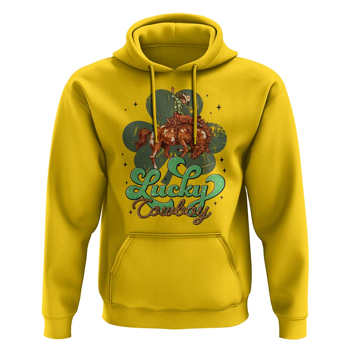 Lucky Cowboy Western Hoodie Funny St Patrick's Day