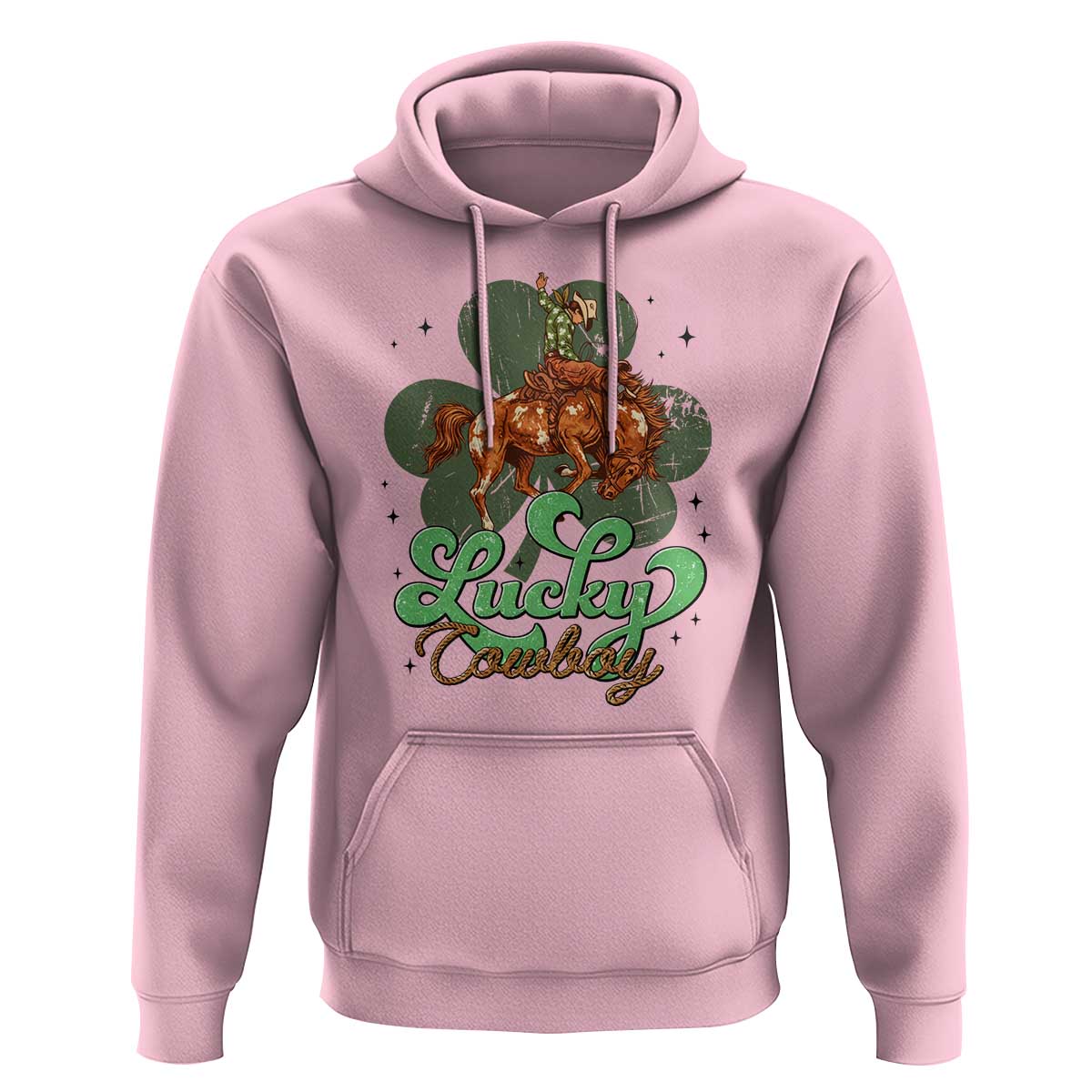 Lucky Cowboy Western Hoodie Funny St Patrick's Day
