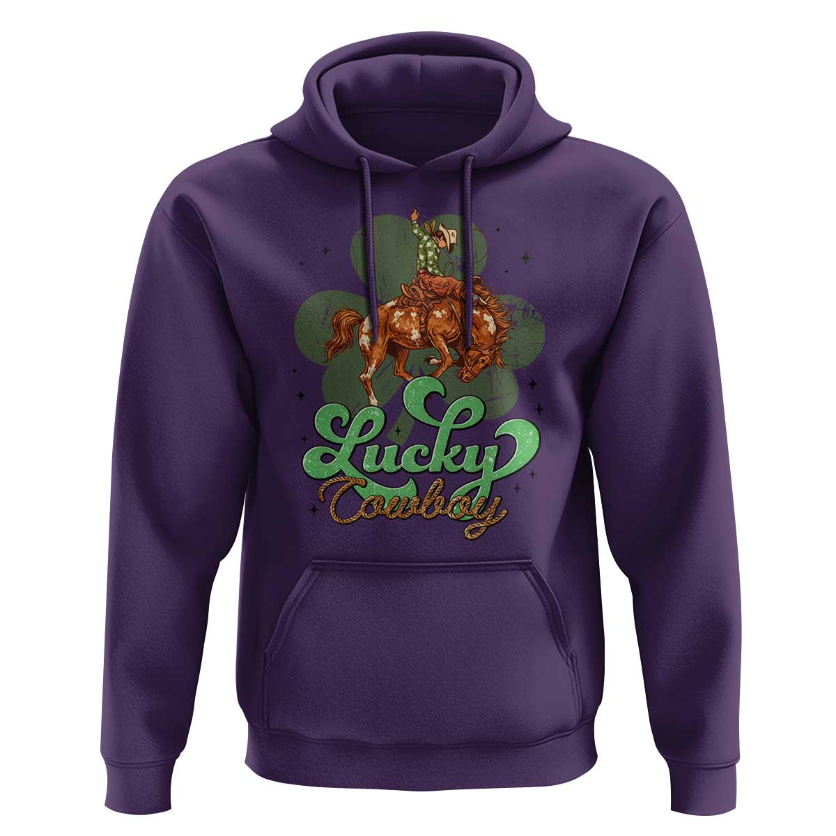 Lucky Cowboy Western Hoodie Funny St Patrick's Day