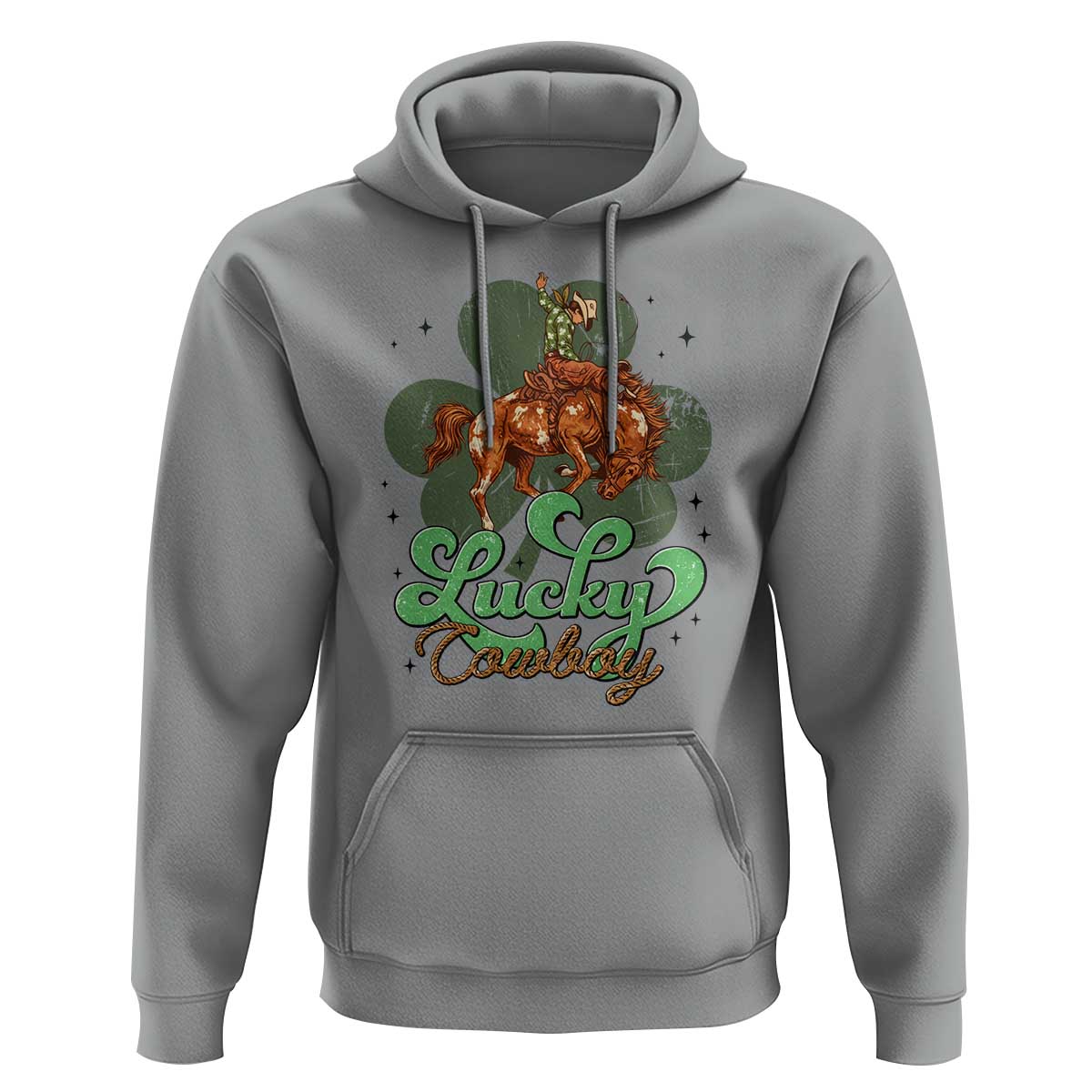 Lucky Cowboy Western Hoodie Funny St Patrick's Day