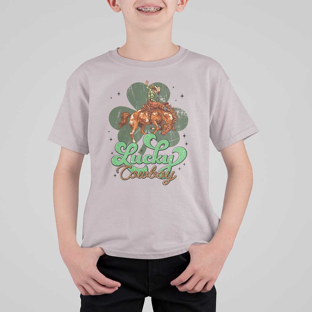 Lucky Cowboy Western T Shirt For Kid Funny St Patrick's Day
