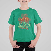 Lucky Cowboy Western T Shirt For Kid Funny St Patrick's Day