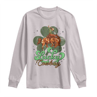 Lucky Cowboy Western Long Sleeve Shirt Funny St Patrick's Day