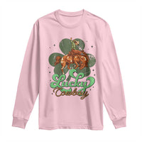 Lucky Cowboy Western Long Sleeve Shirt Funny St Patrick's Day