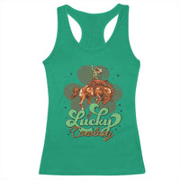 Lucky Cowboy Western Racerback Tank Top Funny St Patrick's Day