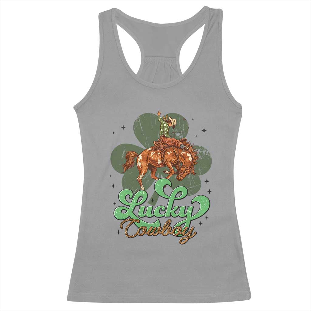Lucky Cowboy Western Racerback Tank Top Funny St Patrick's Day