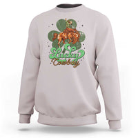 Lucky Cowboy Western Sweatshirt Funny St Patrick's Day