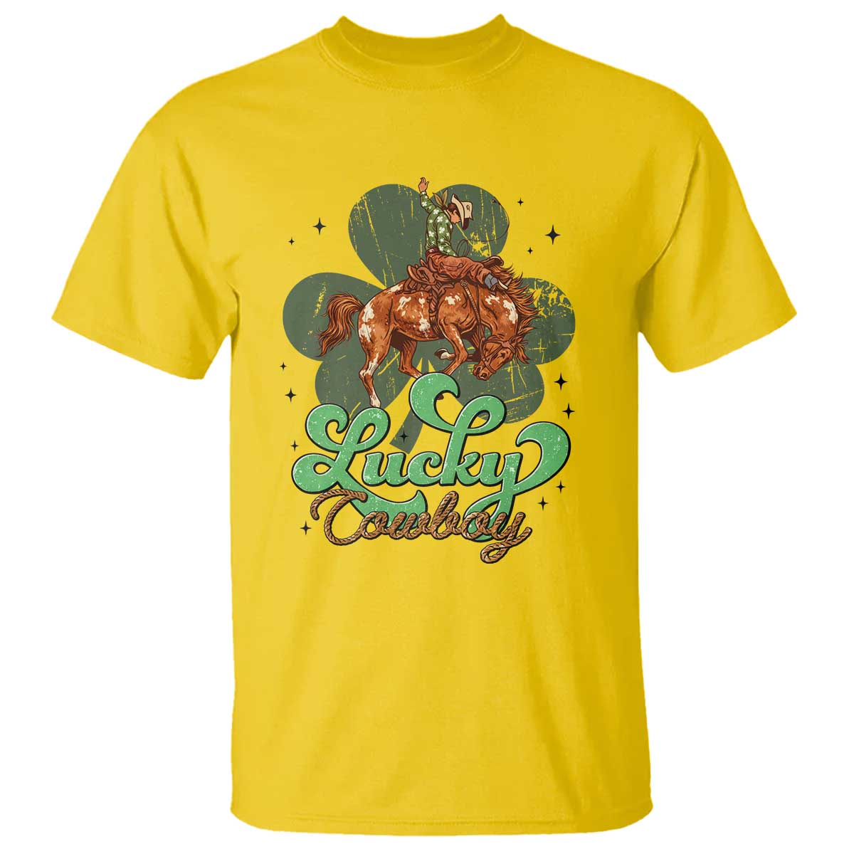 Lucky Cowboy Western T Shirt Funny St Patrick's Day
