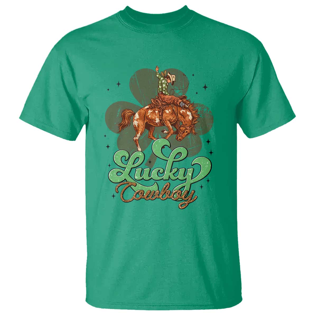 Lucky Cowboy Western T Shirt Funny St Patrick's Day