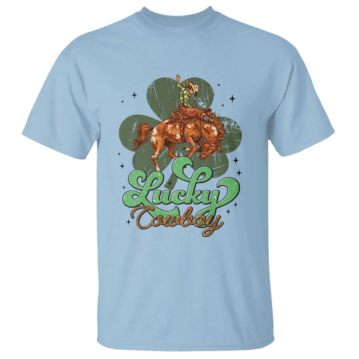 Lucky Cowboy Western T Shirt Funny St Patrick's Day