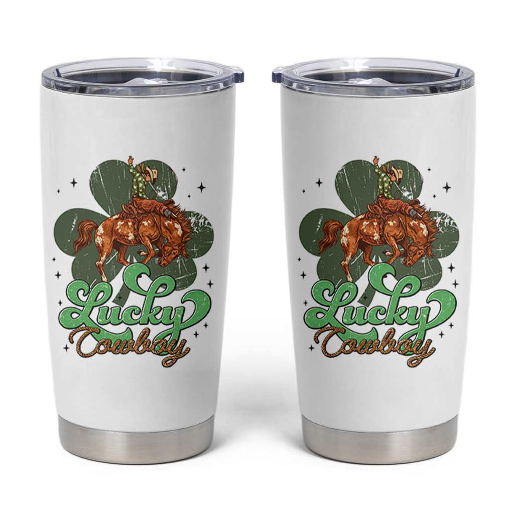 Lucky Cowboy Western Tumbler Cup Funny St Patrick's Day