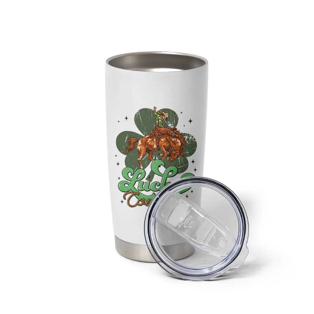 Lucky Cowboy Western Tumbler Cup Funny St Patrick's Day
