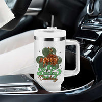 Lucky Cowboy Western Tumbler With Handle Funny St Patrick's Day