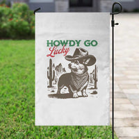 Howdy Go Lucky Garden Flag Funny Corgi St Patrick's Day