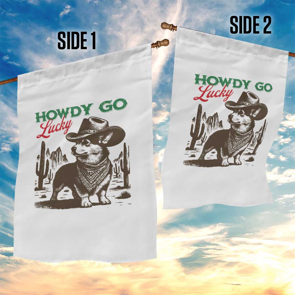Howdy Go Lucky Garden Flag Funny Corgi St Patrick's Day