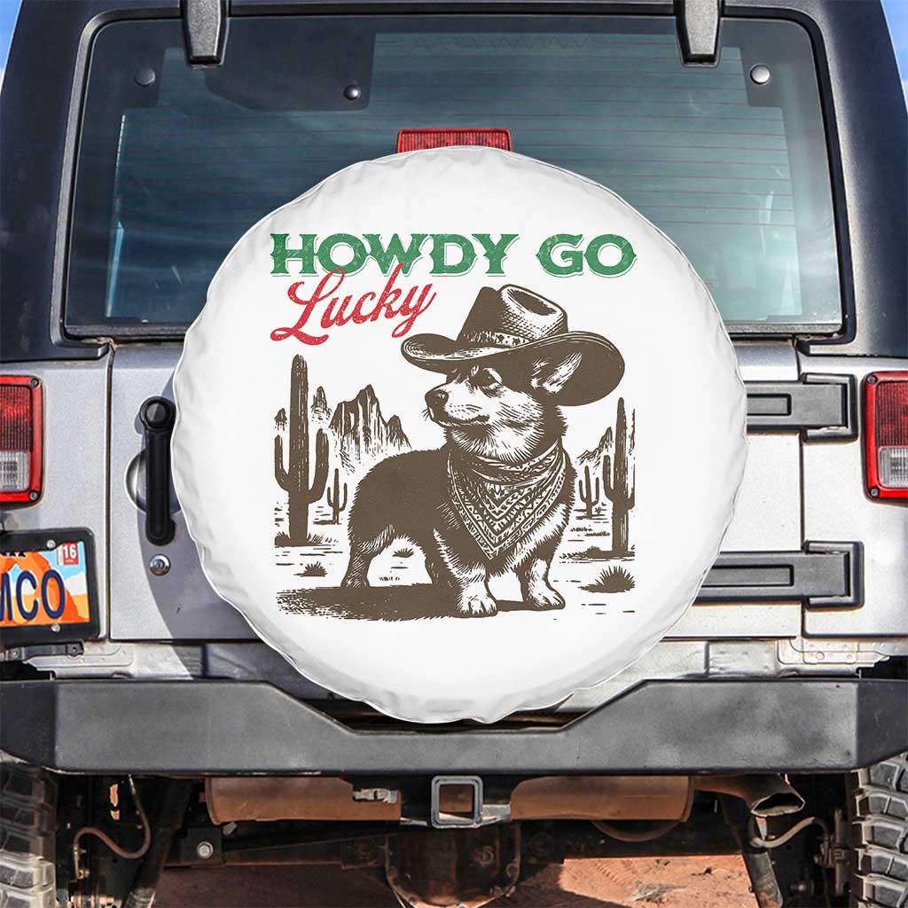 Howdy Go Lucky Spare Tire Cover Funny Corgi St Patrick's Day