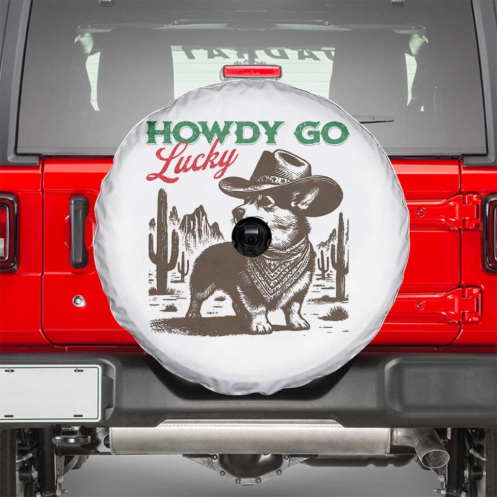 Howdy Go Lucky Spare Tire Cover Funny Corgi St Patrick's Day
