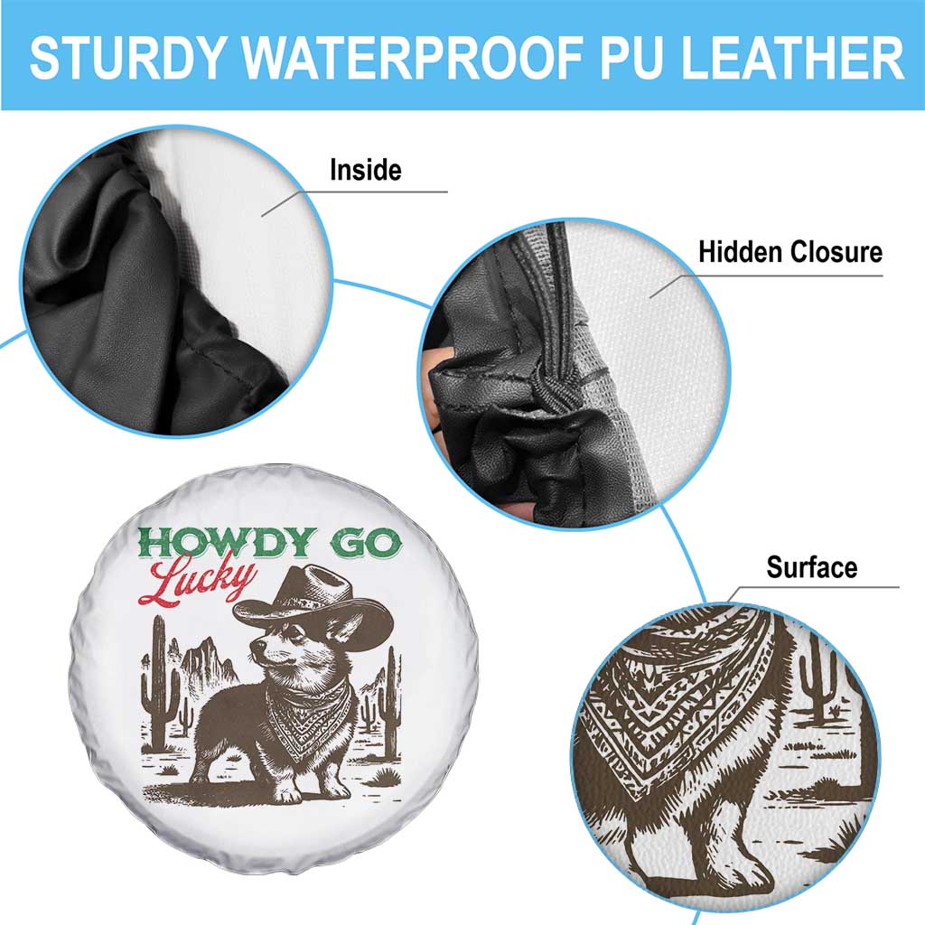 Howdy Go Lucky Spare Tire Cover Funny Corgi St Patrick's Day
