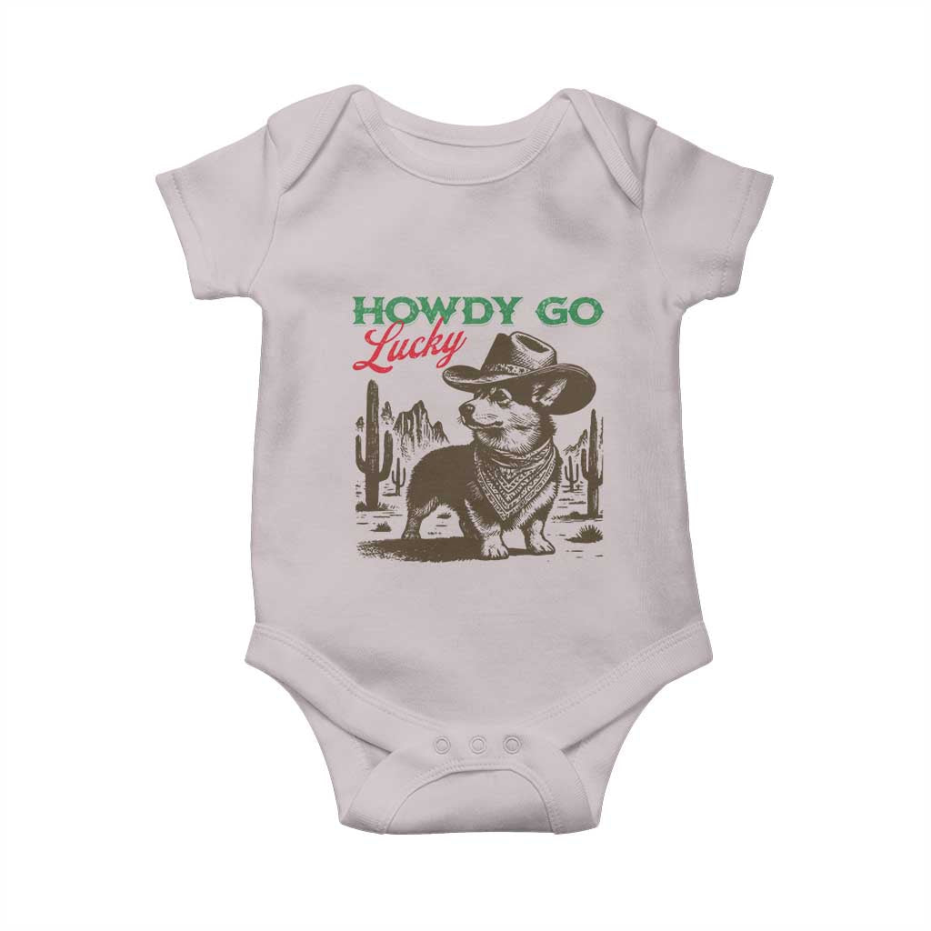 Howdy Go Lucky Baby Onesie Funny Corgi St Patrick's Day