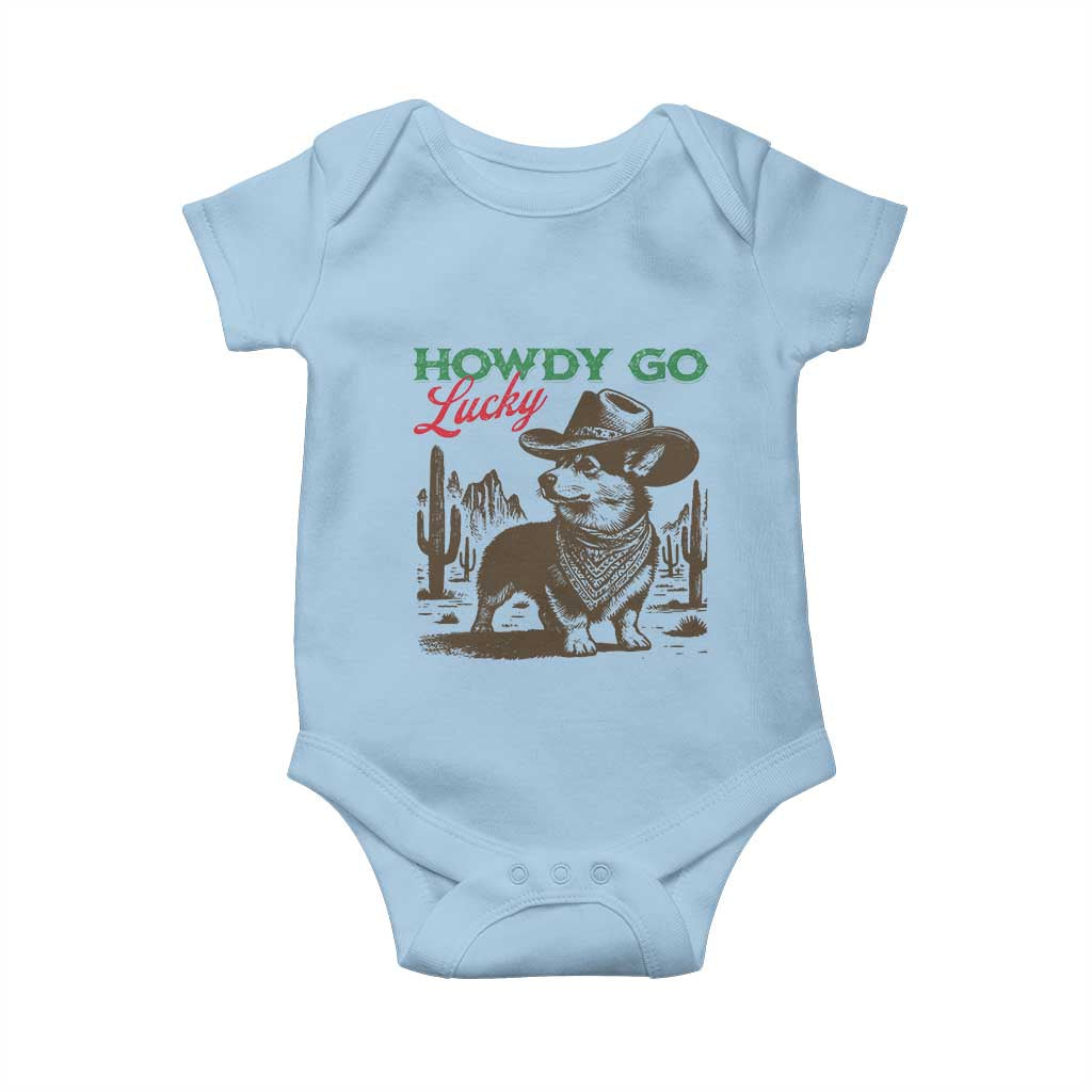 Howdy Go Lucky Baby Onesie Funny Corgi St Patrick's Day