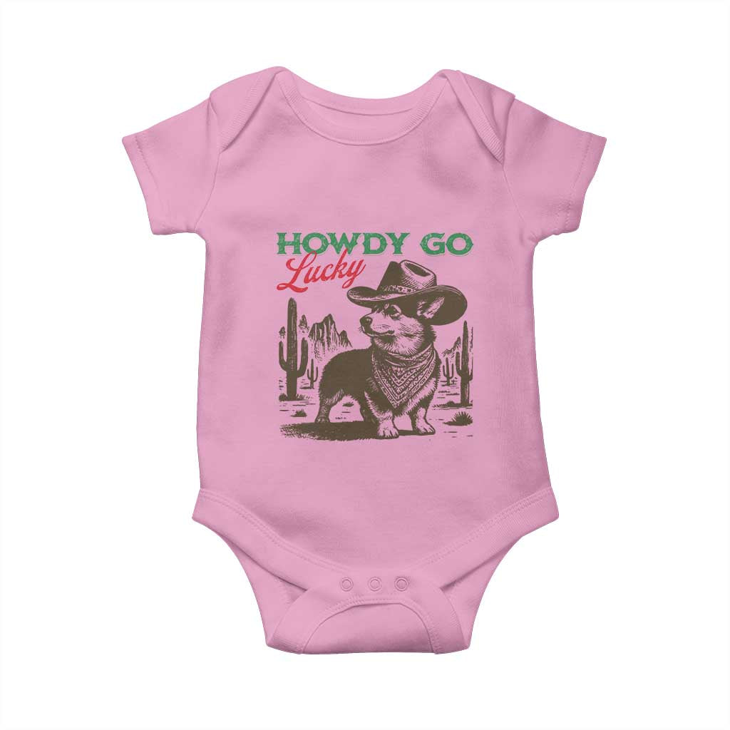 Howdy Go Lucky Baby Onesie Funny Corgi St Patrick's Day