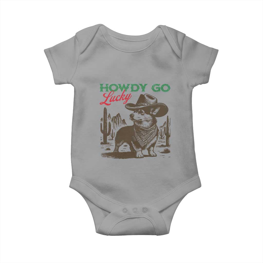 Howdy Go Lucky Baby Onesie Funny Corgi St Patrick's Day