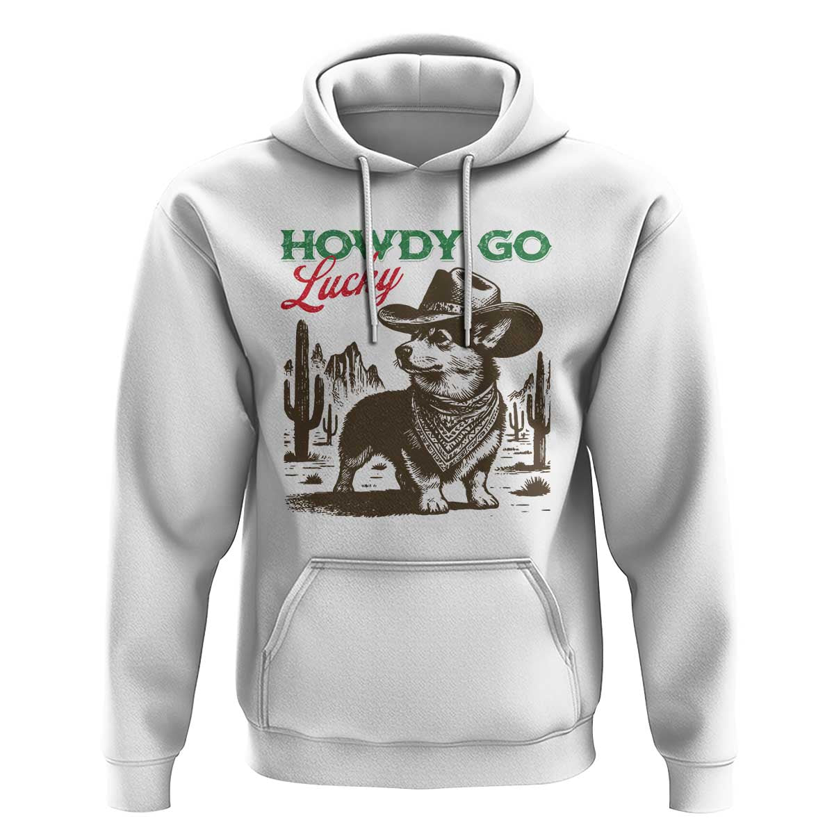 Howdy Go Lucky Hoodie Funny Corgi St Patrick's Day
