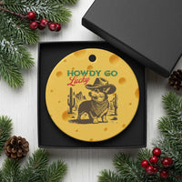 Howdy Go Lucky Ceramic Ornament Funny Corgi St Patrick's Day