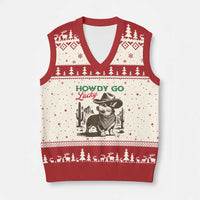 Howdy Go Lucky V-Neck Knit Sweater Vest Funny Corgi St Patrick's Day