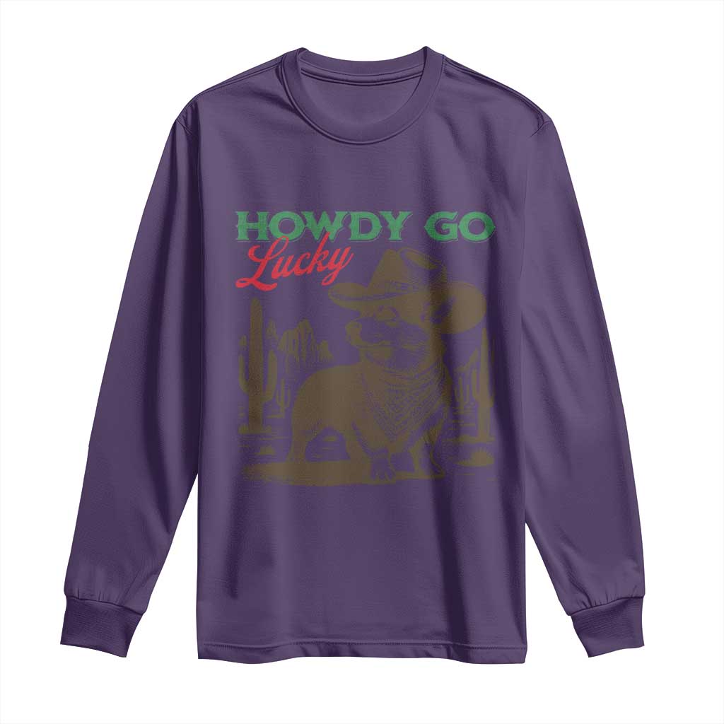 Howdy Go Lucky Long Sleeve Shirt Funny Corgi St Patrick's Day