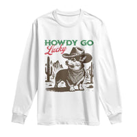 Howdy Go Lucky Long Sleeve Shirt Funny Corgi St Patrick's Day