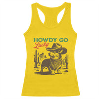 Howdy Go Lucky Racerback Tank Top Funny Corgi St Patrick's Day